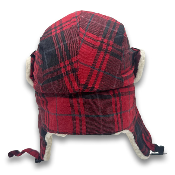 Red Lumberjack Aviator Soft Faux Fur Ear Flap Hat Winter Ski Trooper Trapper Hat - Picture 3 of 8